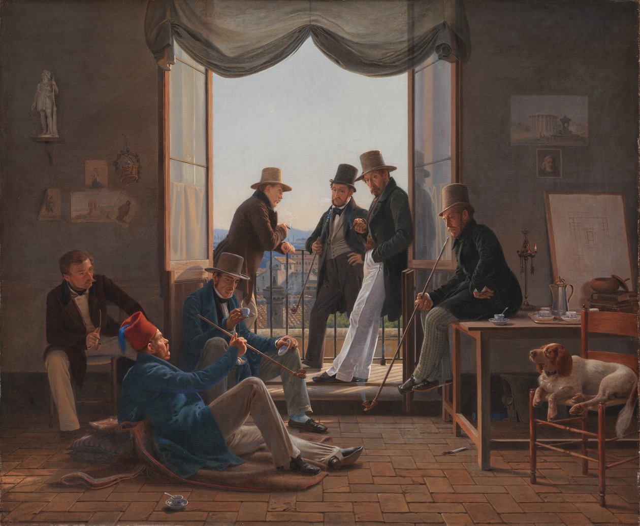 Skupina dánských umělců v Římě od Constantin Hansen