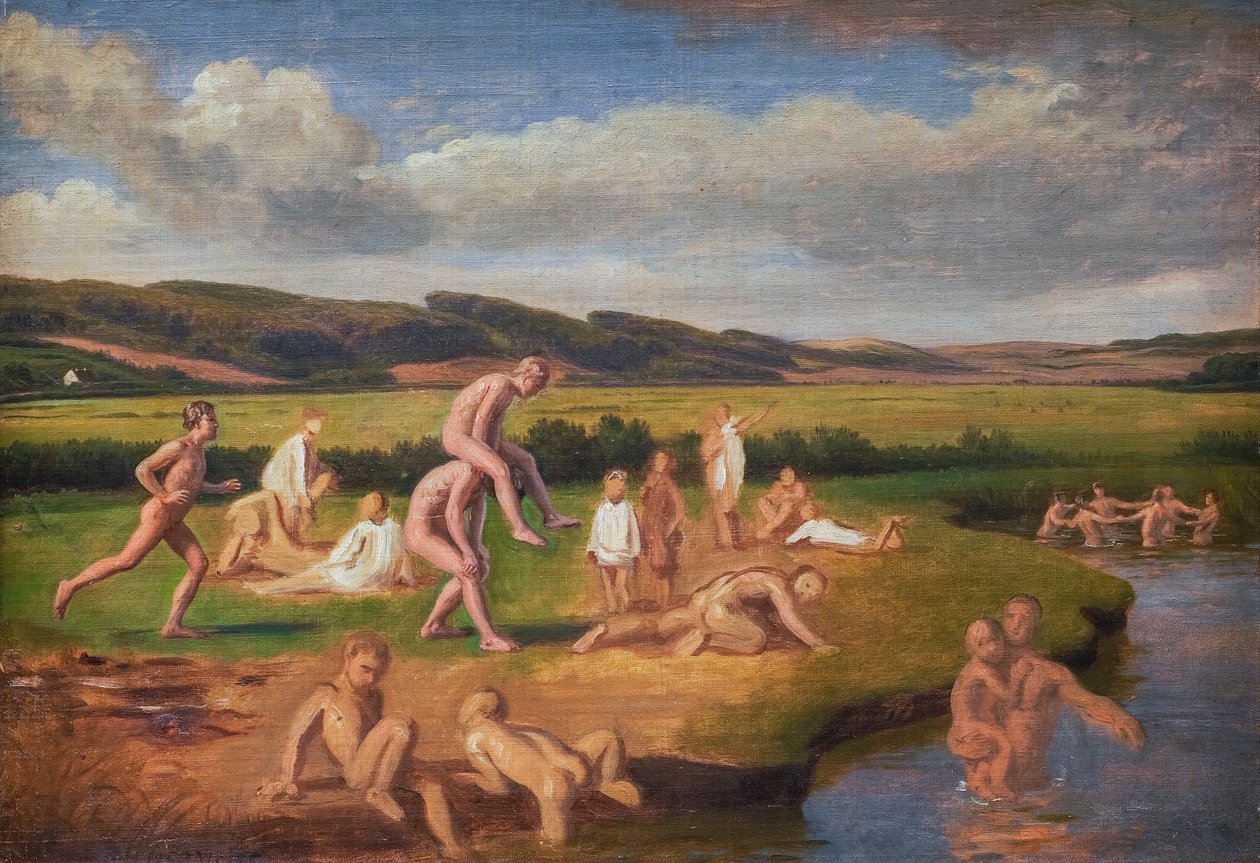 Koupání a hraní chlapců od Constantin Hansen