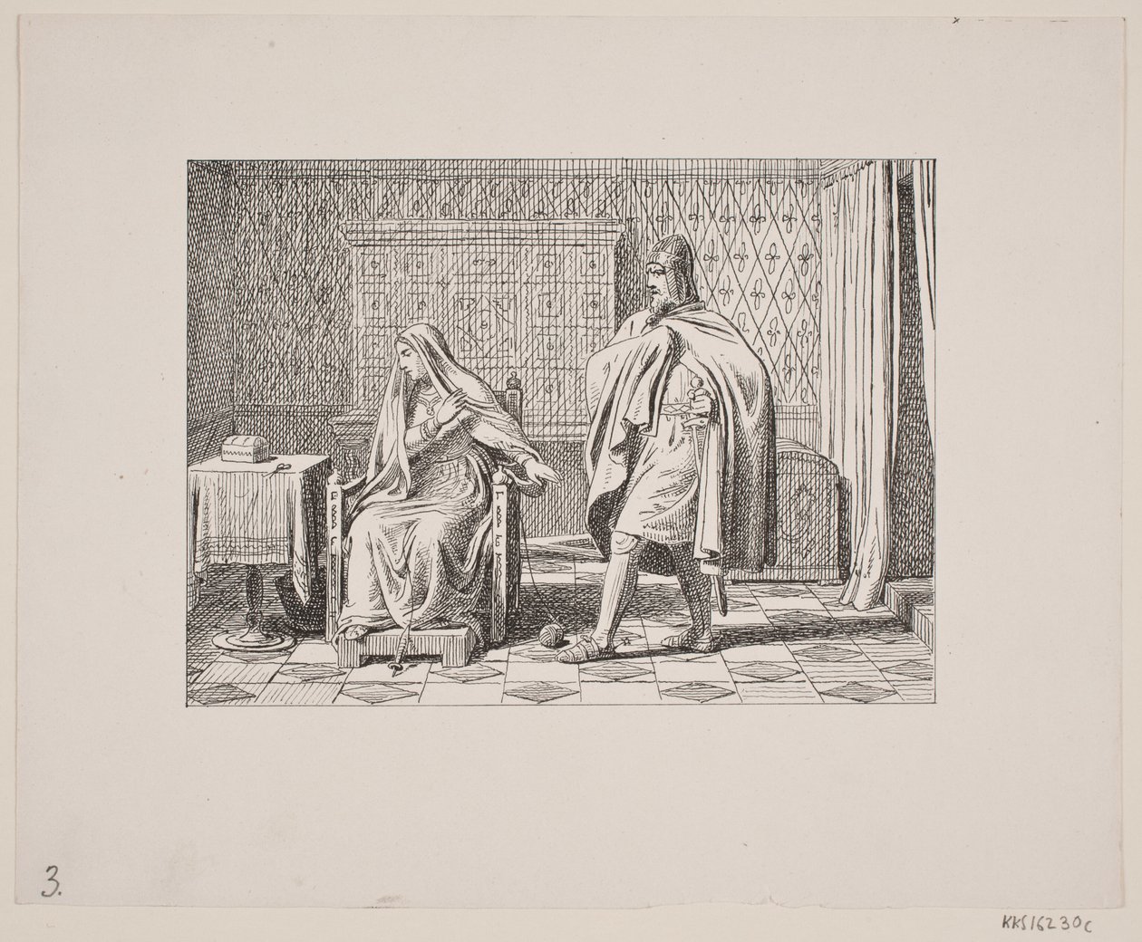 Ilustrace pro Svend Grundtvig, "Marsk Stig: Dánská lidová píseň ze 13. století", 1861 od Constantin Hansen