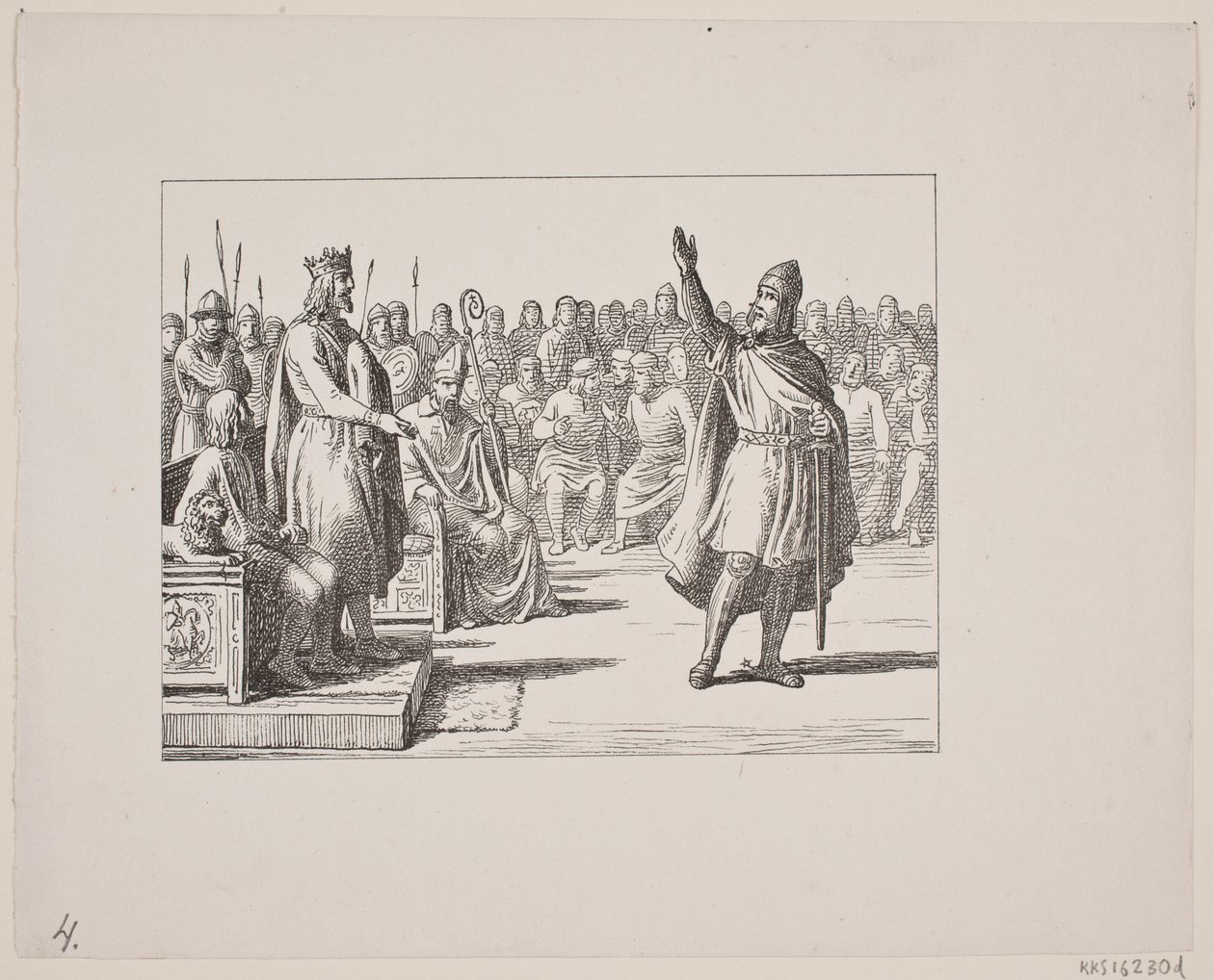 Ilustrace pro Svend Grundtvig, „Marsk Stig: Dánská lidová píseň ze 13. století“, 1861 od Constantin Hansen