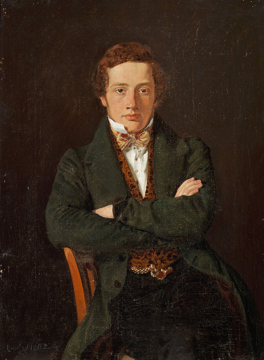 Portrét Martina Hammericha (1811-1881), pozdějšího profesora, tříčtvrteční portrét, en face od Constantin Hansen