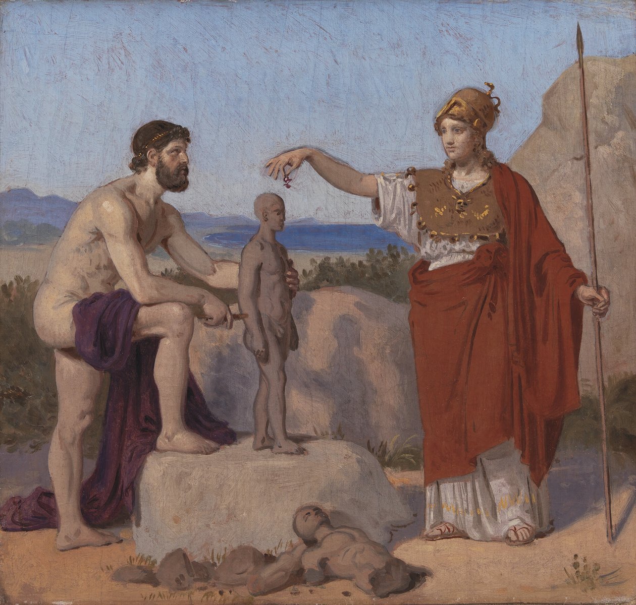 Prometheus formující muž z hlíny od Constantin Hansen