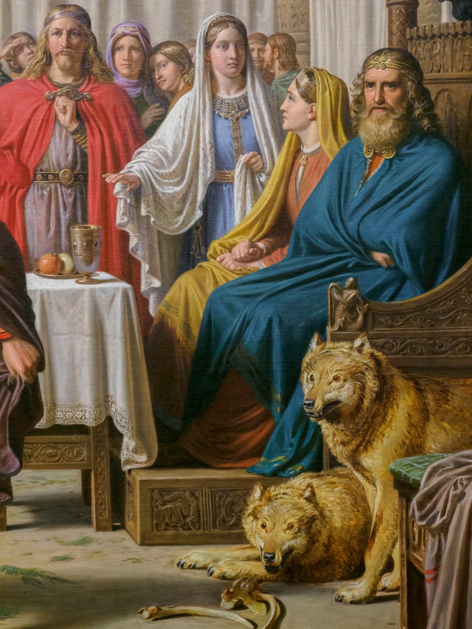 Ægirova hostina, detail od Constantin Hansen
