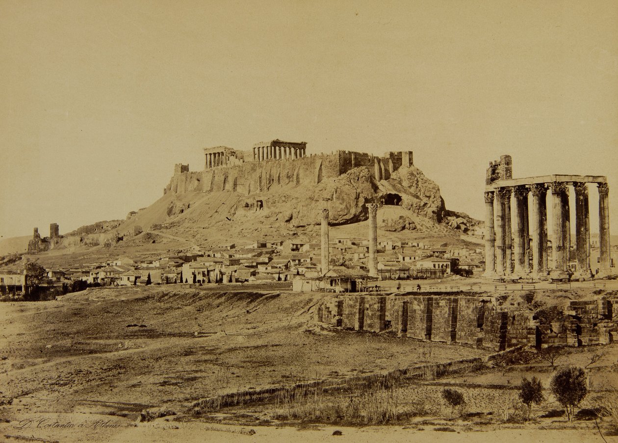 Chrám olympského Dia a Akropole v pozadí od Dimitrios Constantin