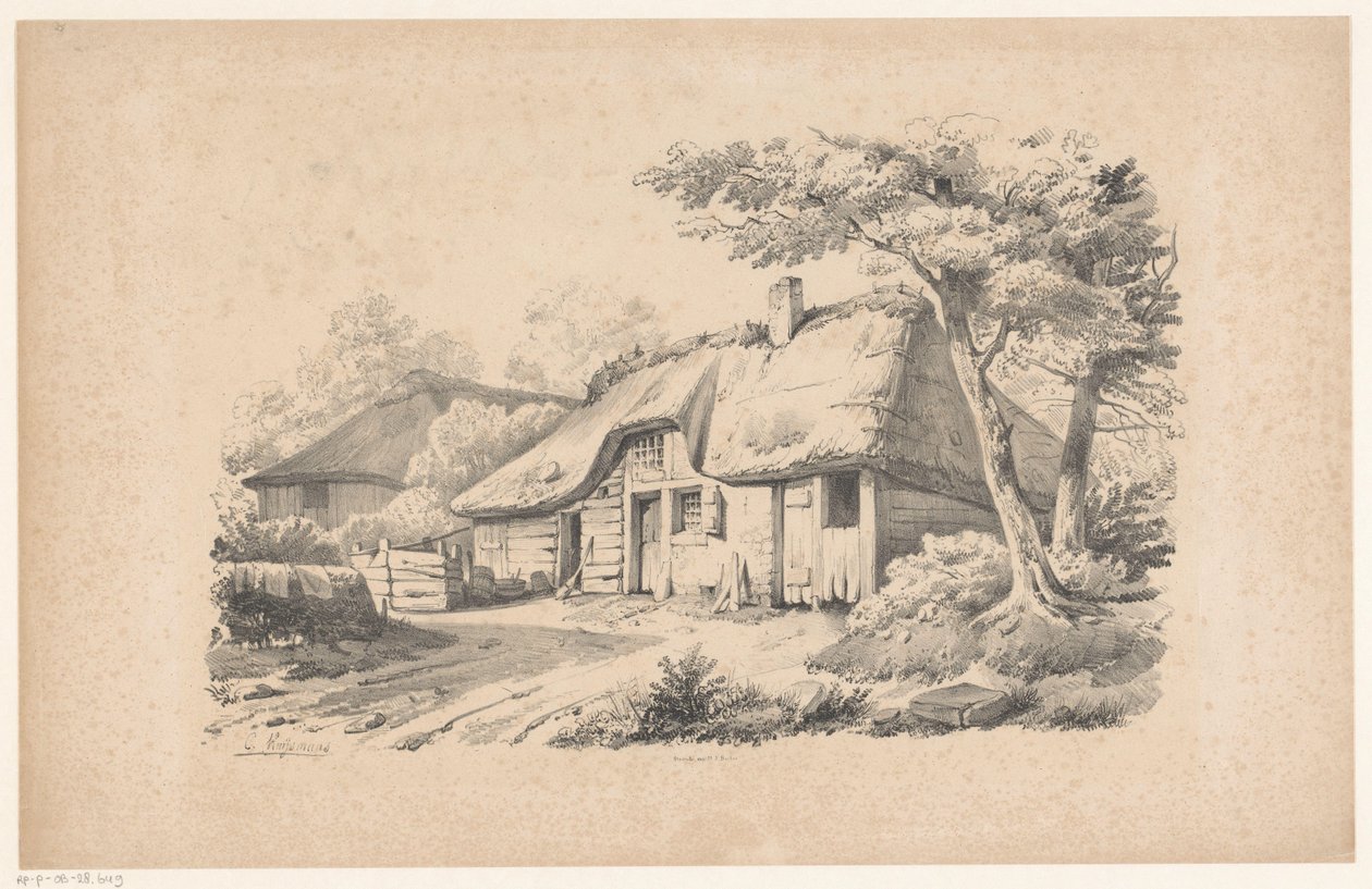 Statek s doškovou střechou Krajina (název série) od Constantinus Cornelis Huysmans