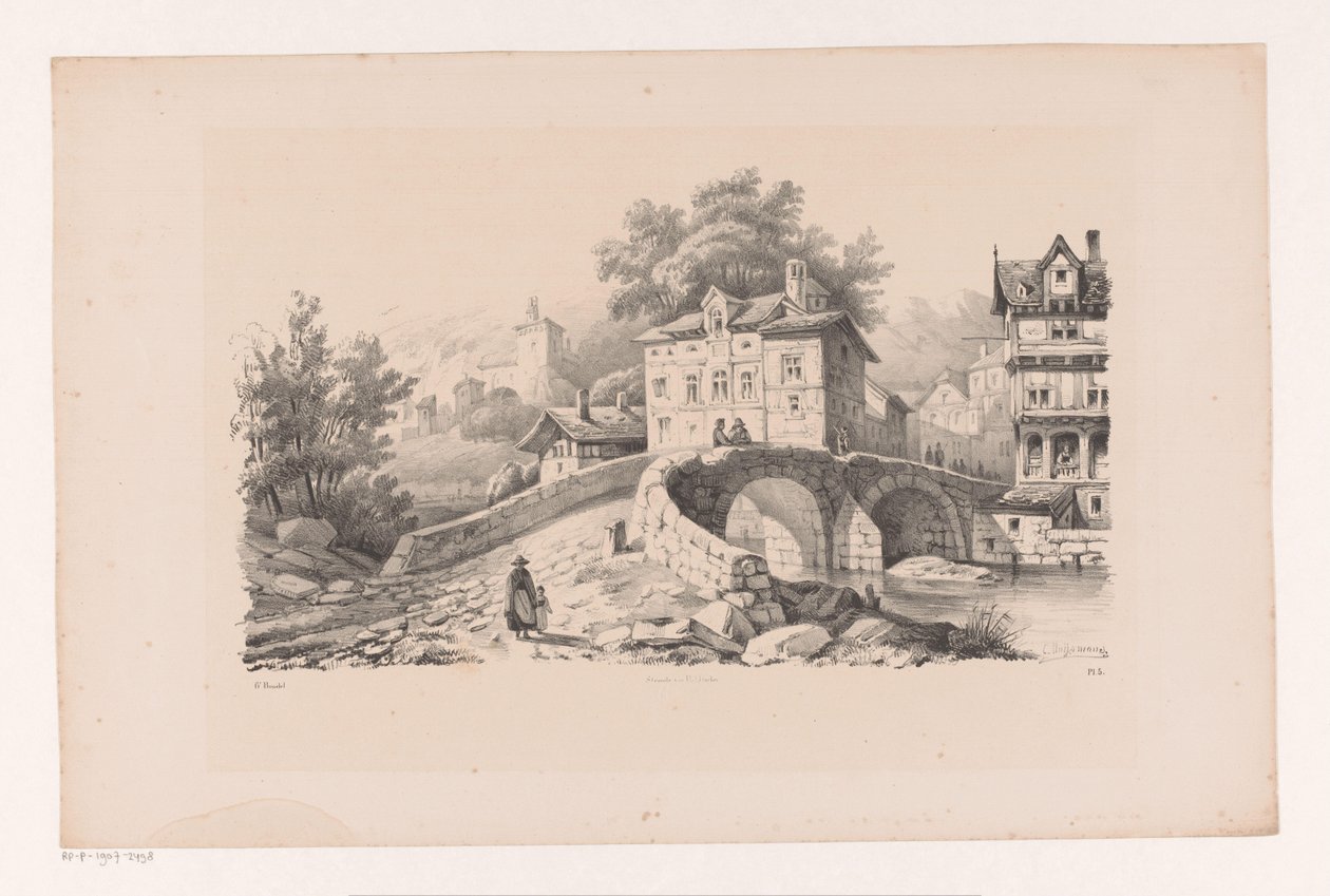 Pohled na horskou vesnici Krajina (název série) od Constantinus Cornelis Huysmans