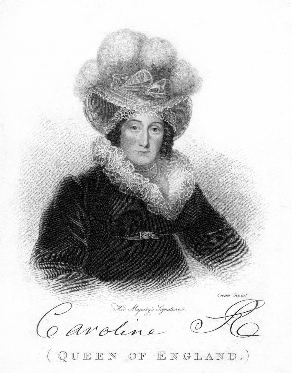 Caroline Amelia Alžběta Brunšvická, královna Jiřího IV., 19. století. od Cooper