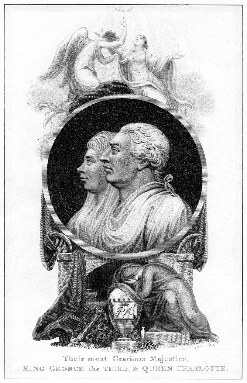Král Jiří III a královna Charlotte, 19. století od Cooper