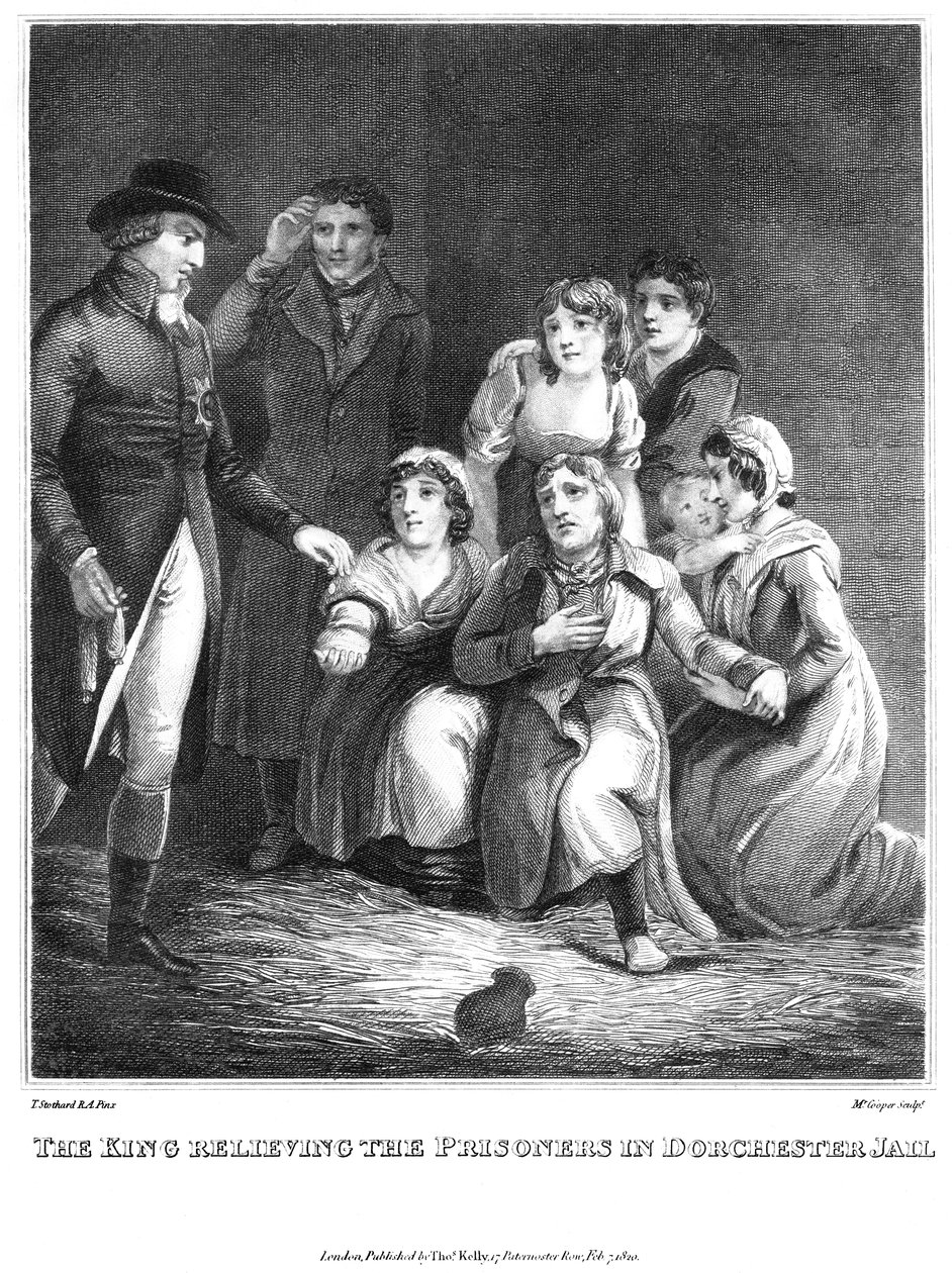Král osvobozuje vězně ve vězení Dorchester, 1820 od Cooper