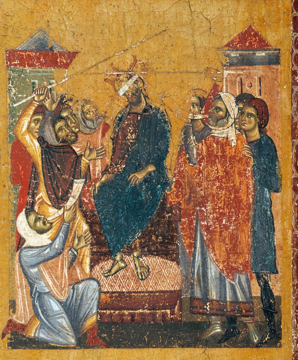 Krucifix od Coppa di Marcovalda (cca 1220-po 1276), detail od Coppo di Marcovaldo