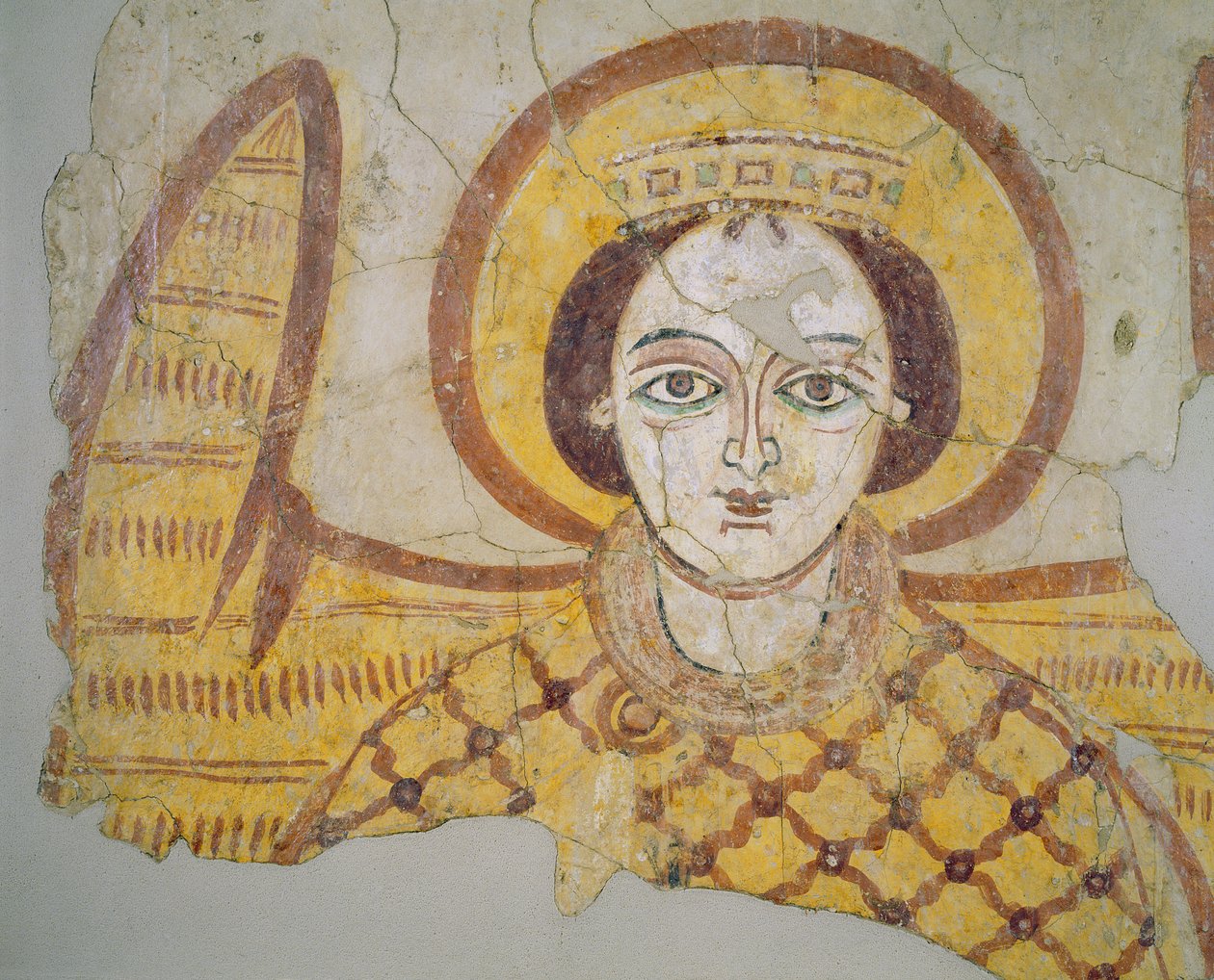 Korunovaný archanděl s roztaženými křídly, z katedrály Faras, Súdán od Coptic