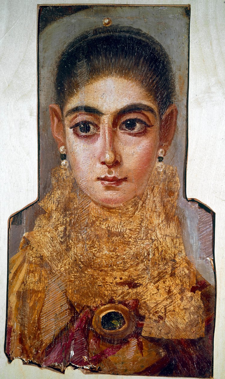 Koptské umění: mladá žena zvaná „The Europeenne““ Fayoum (Fayum) (kolem 160 n. l.) Malování voskem na dřevo. Paříž, muzeum Louvre od Coptic