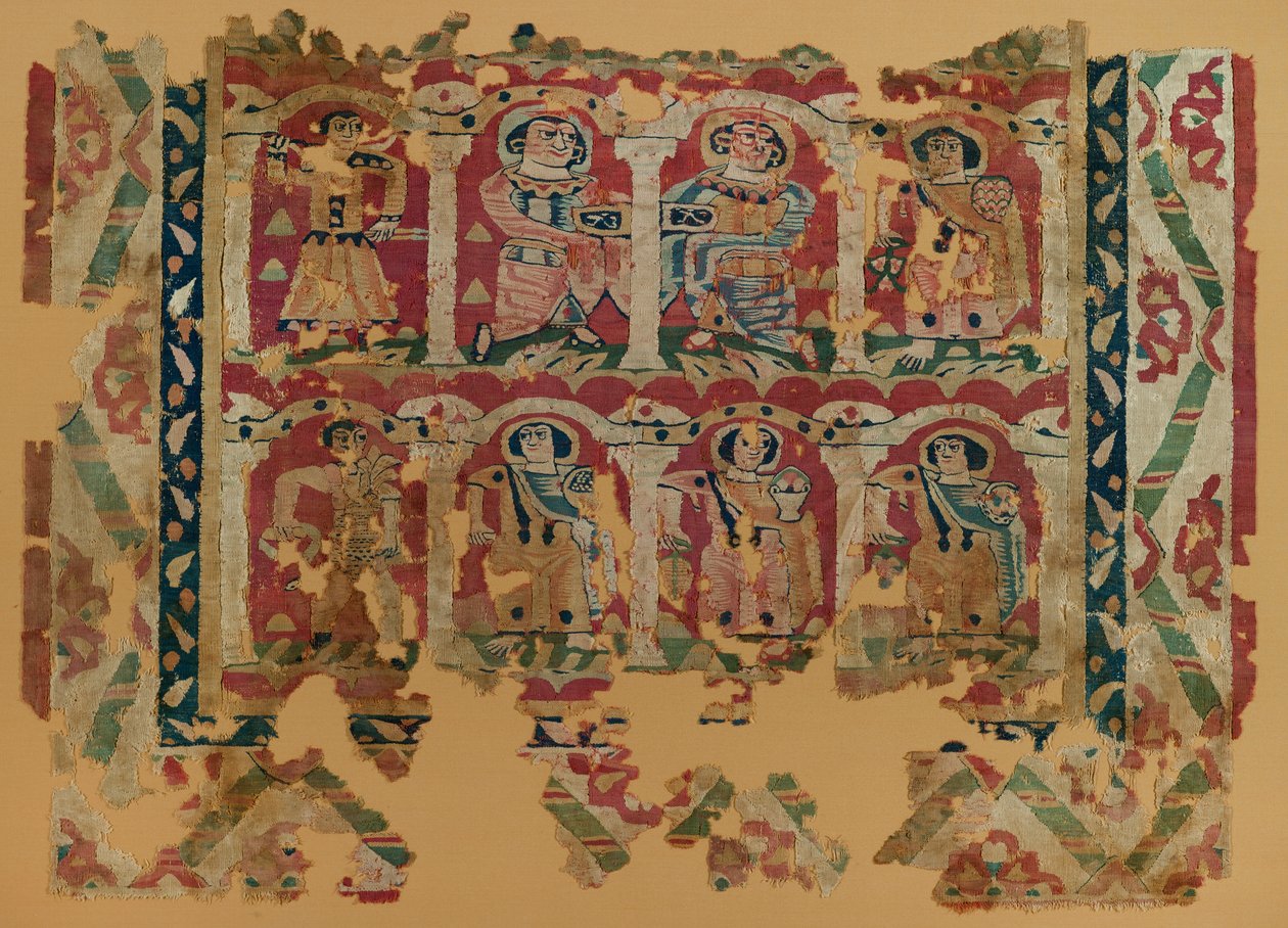 Textilní fragmenty v tapiseriové vazbě, 6. - 8. století (textil) od Coptic Coptic