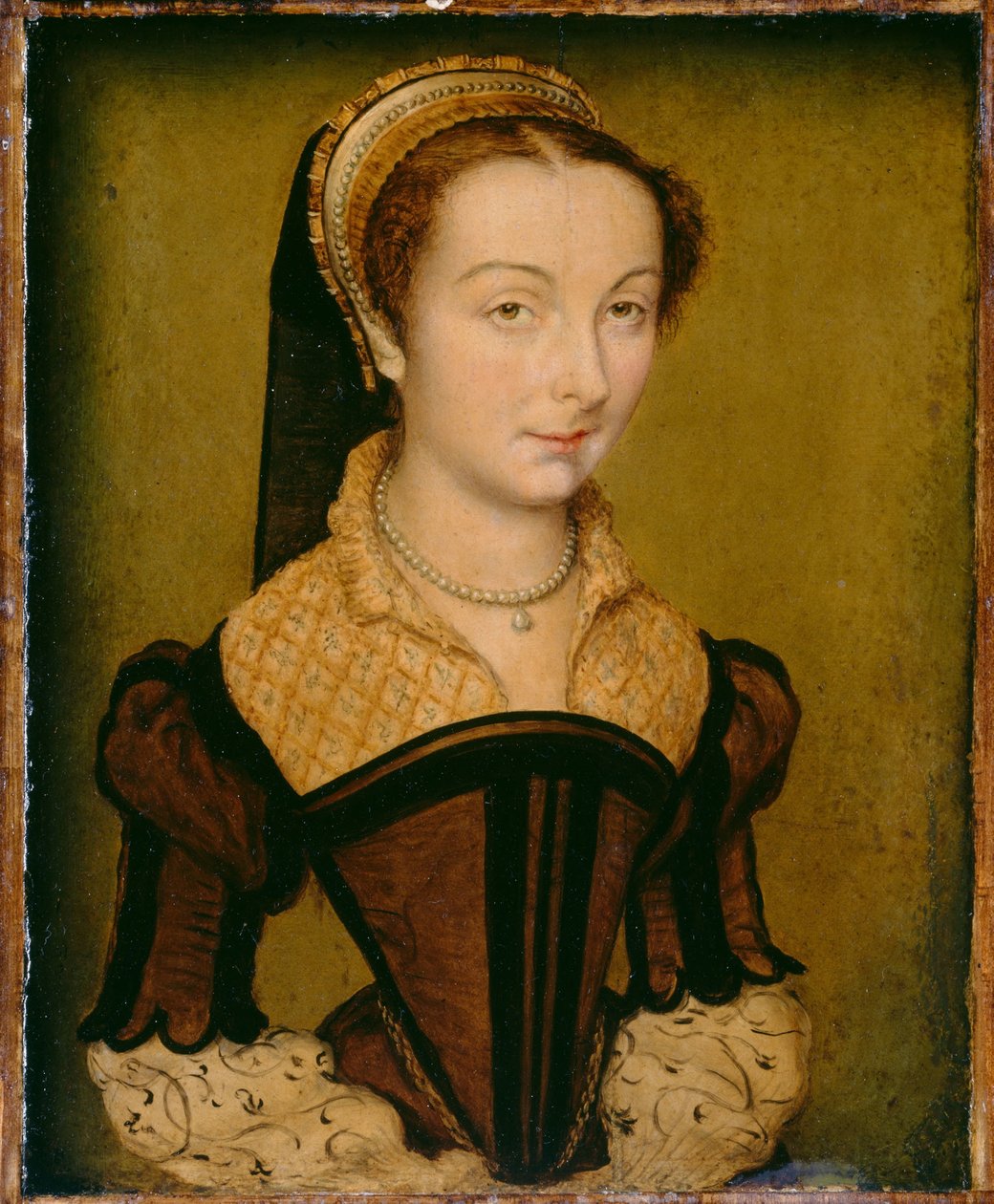 Portrét Louise de Halluin, dame de Cipierre, asi 1555 (olej na desce) od Corneille de Lyon