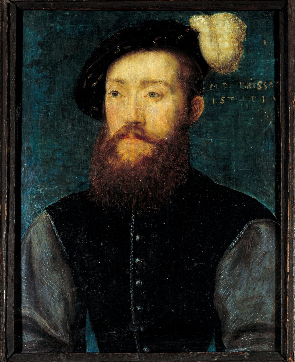 Portrét Charlese de Cosse, hraběte z Brissacu (Cosse-Brissac) Dřevomalba od Corneille De Lyon (Corneille de La Haye) (1500/1510-1574) od Corneille de la  Haye