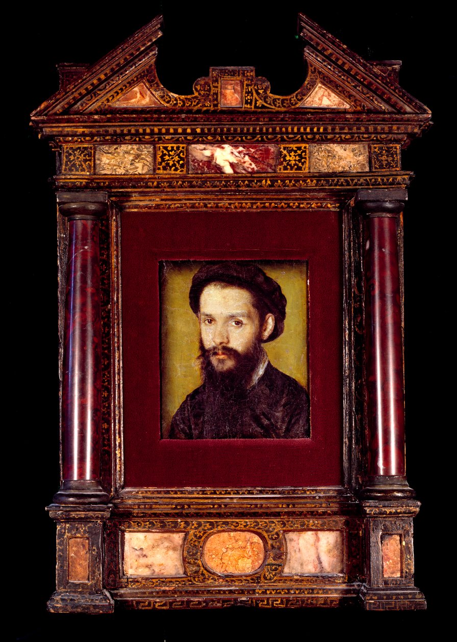 Portrét Clementa des Marets dit Marot (1496-1544) francouzský básník. Obraz Corneille De Lyon (Corneille de The Hague) (1500/1510-1574) Ne. 0,12 x 0,10 m. 16. století. od Corneille de la  Haye