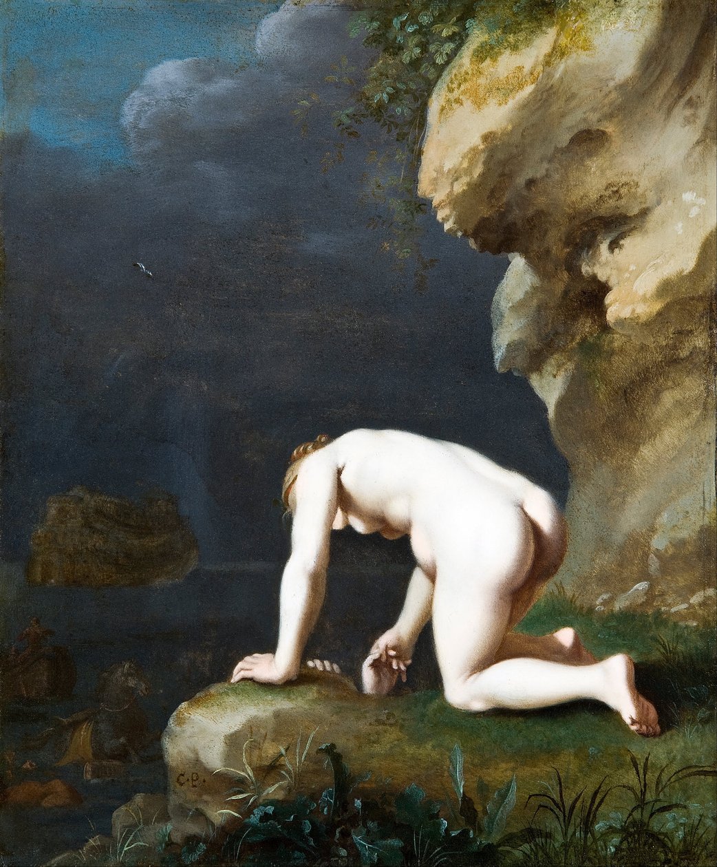 Bohyně Calypso zachraňuje Ulysses od Cornelis van Poelenburch