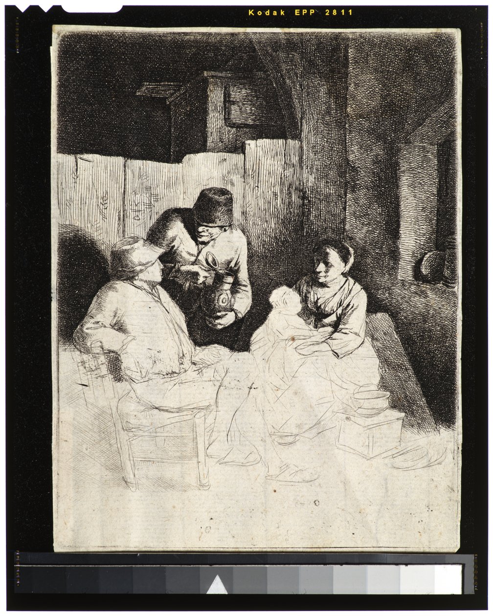 Matka a dítě s rolníky v krčmě od Cornelis Pietersz Bega