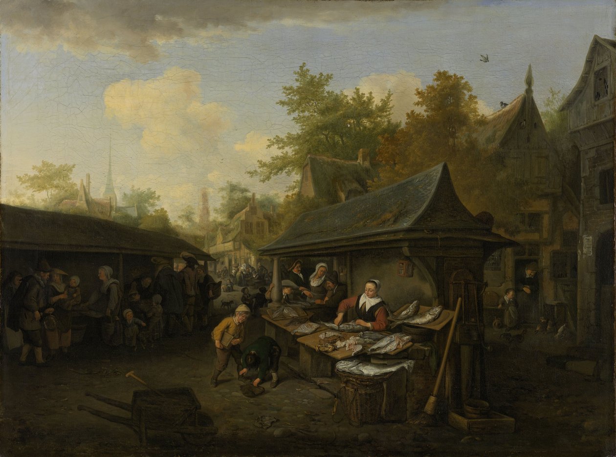 Rybí trh od Cornelis Dusart