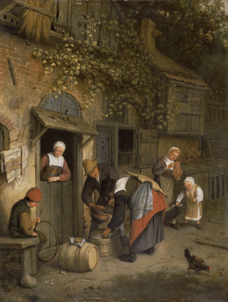Prodejce mléka, 1679 (panel) od Cornelis Dusart