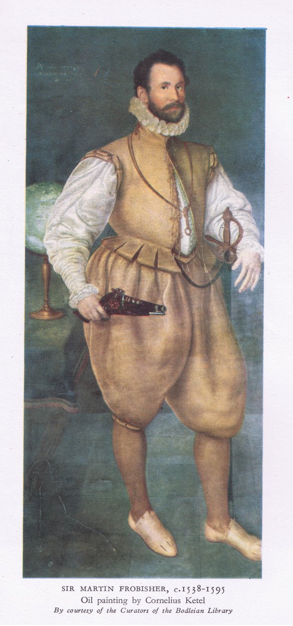 Sir Martin Frobisher (1538-1595), z British Adventure vydal Collins, 1947 od Cornelis Ketel