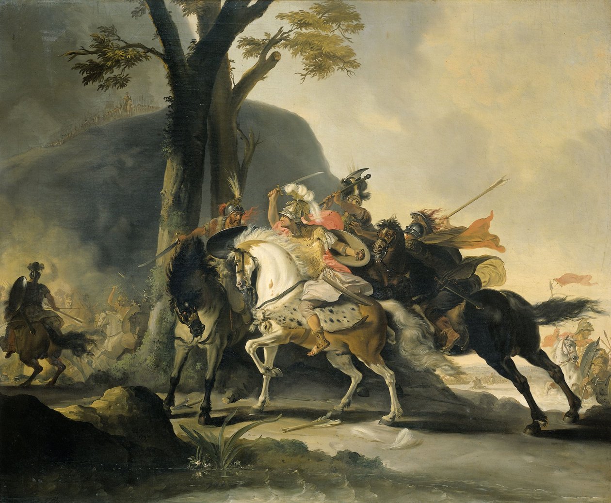 Alexandr Veliký v bitvě u řeky Granicus v roce 334 př.nl proti Peršanům, 1737 od Cornelis Troost