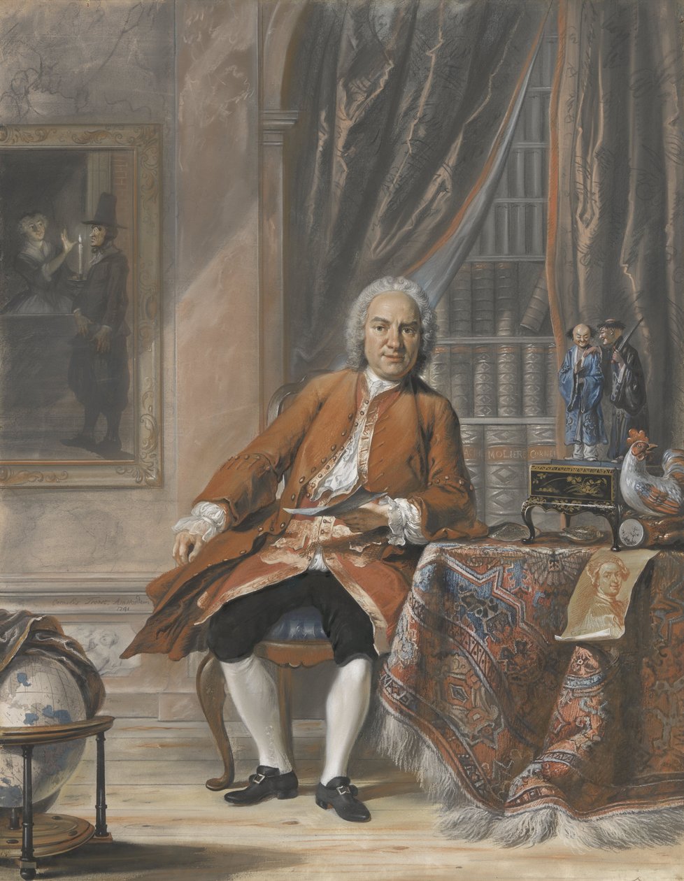 Portrét Joan Jacob Mauricius, generální guvernér Surinamu, 1741 (pastel na papíře) od Cornelis Troost