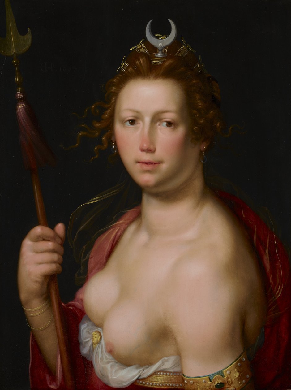 Diana jako bohyně lovu od Cornelis van Haarlem