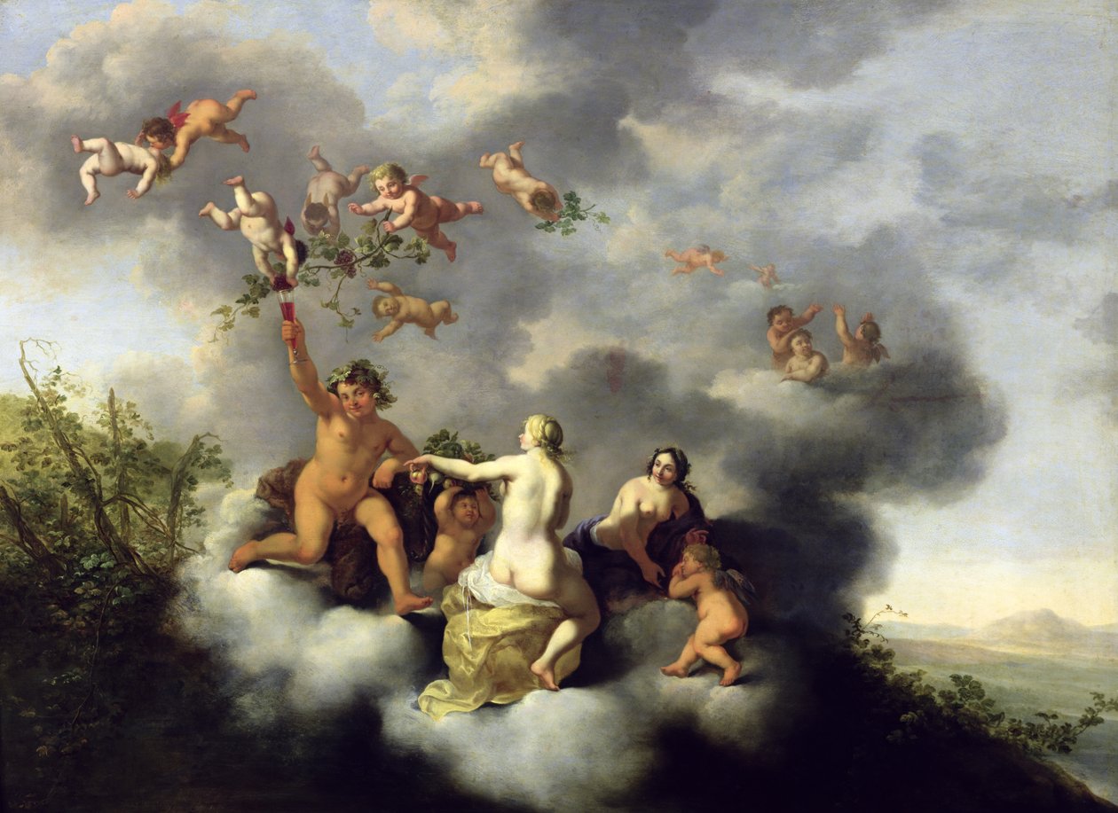 Ceres, Bacchus, Venuše a Cupid od Cornelis van Poelenburgh or Poelenburch