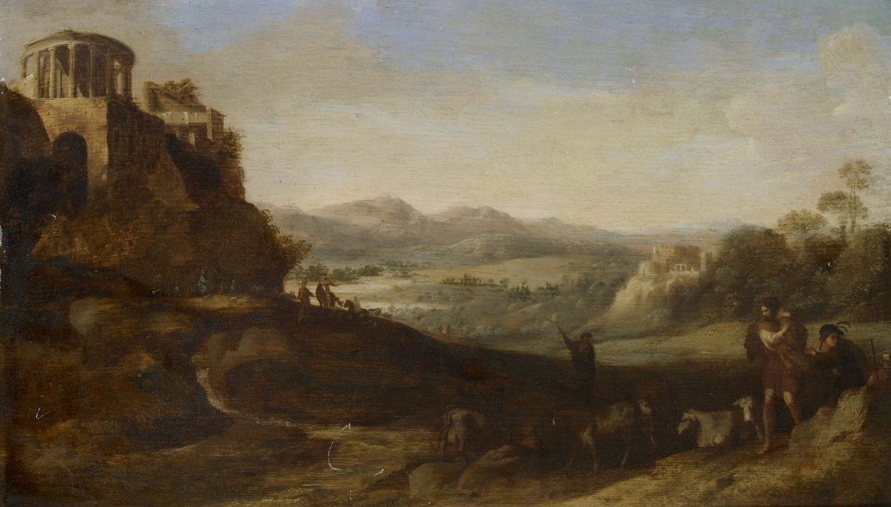 Pastýři v Campagna, 1620-67 od Cornelis van Poelenburgh or Poelenburch