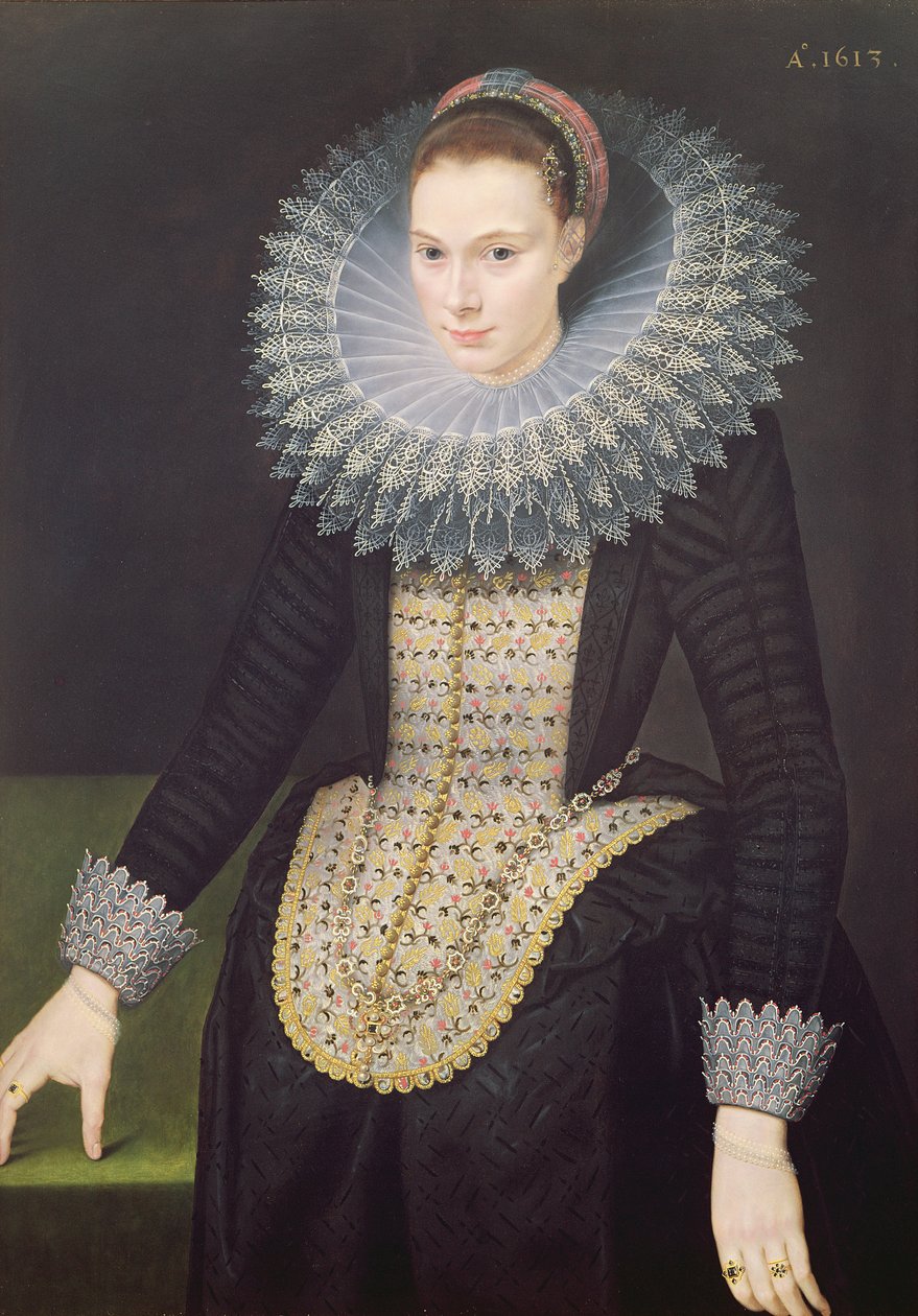 Portrét dámy, 1613 od Cornelis van der Voort