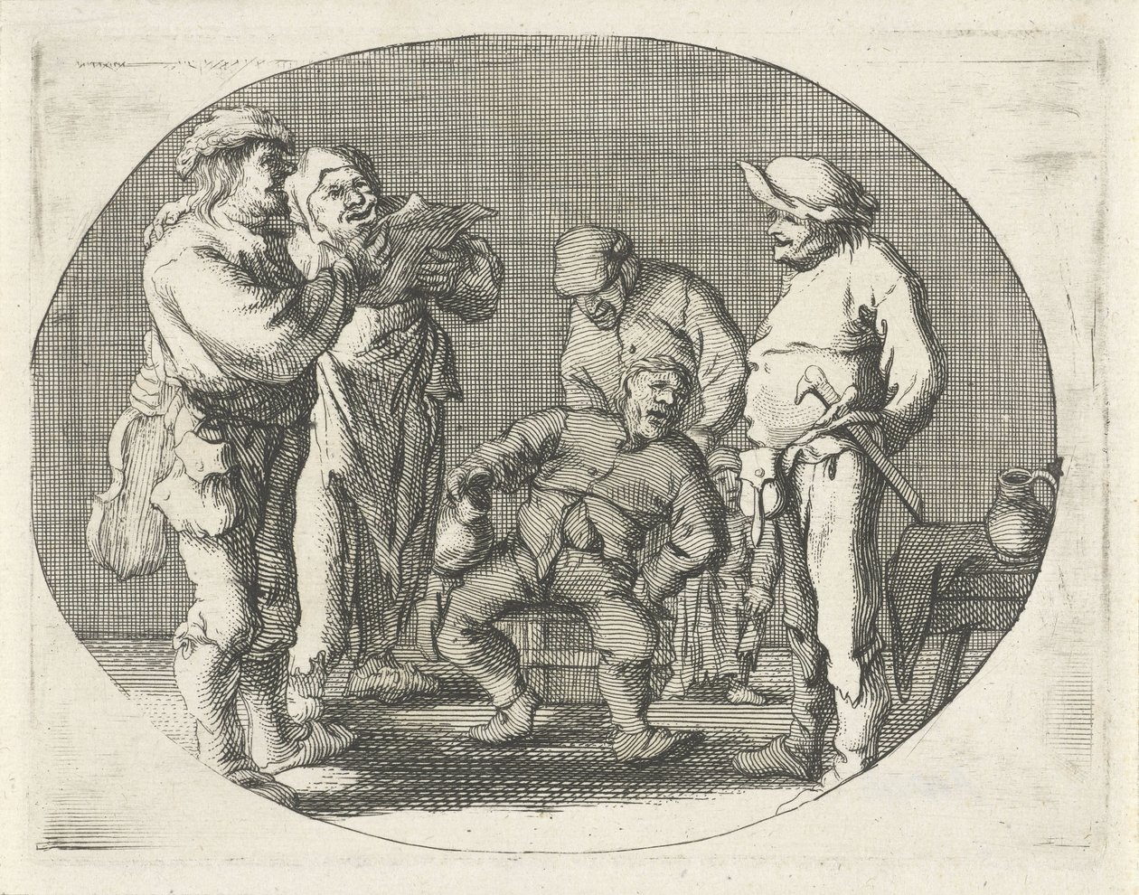 Zpívající farmářská skupina od Cornelis A. Hellemans