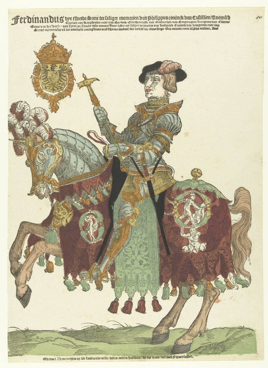 Portrét Ferdinanda I. Rakouského na koni od Cornelis Anthonisz. (manner of)