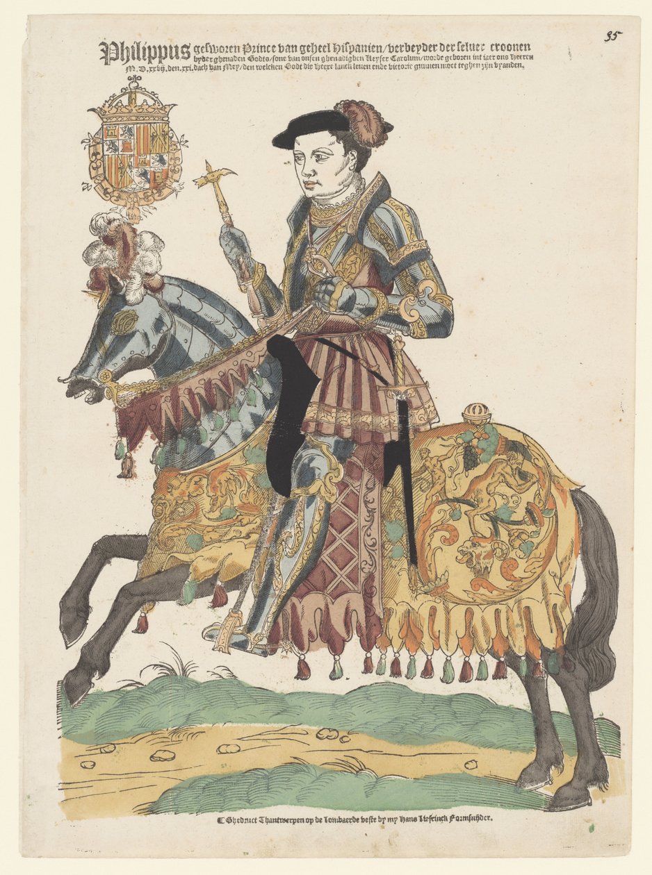 Portrét Filipa II na koni od Cornelis Anthonisz. (manner of)
