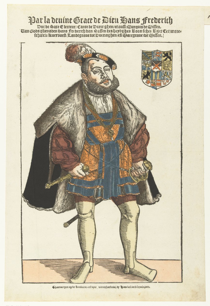 Portrét Johana Fridricha Saského od Cornelis Anthonisz. (manner of)