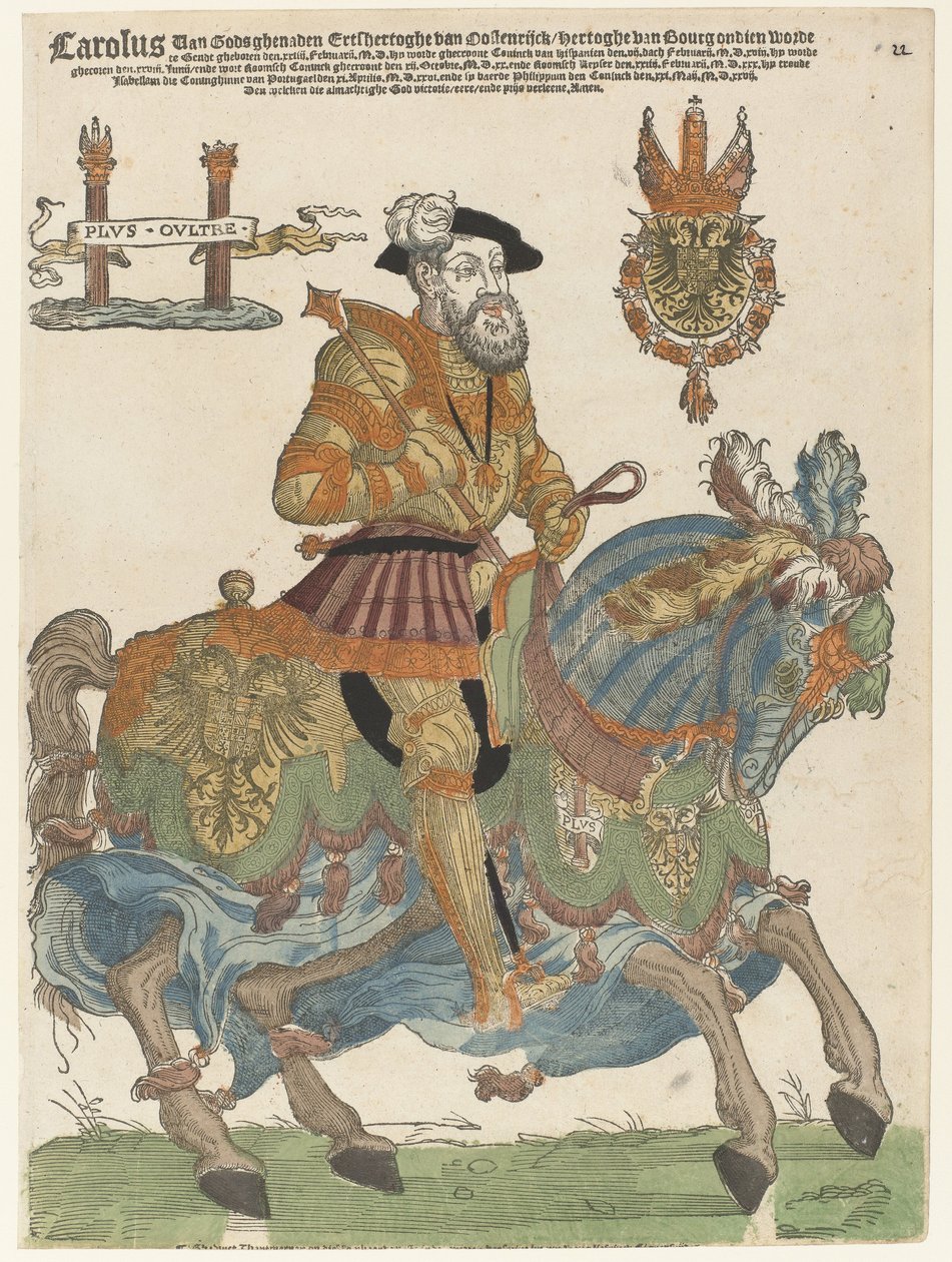 Portrét Karla V. na koni od Cornelis Anthonisz. (manner of)