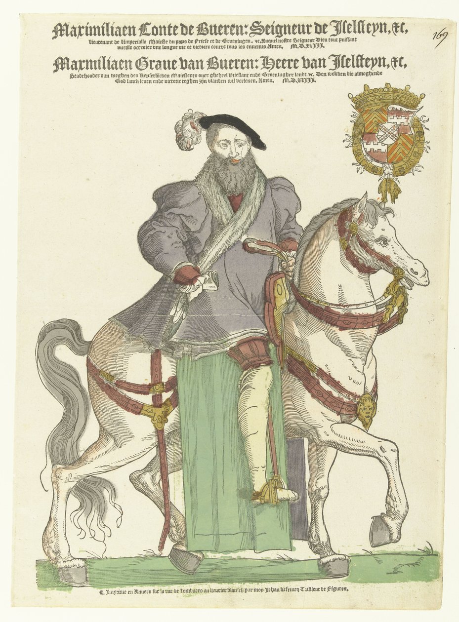 Portrét Maxmiliána van Burena na koni od Cornelis Anthonisz. (manner of)