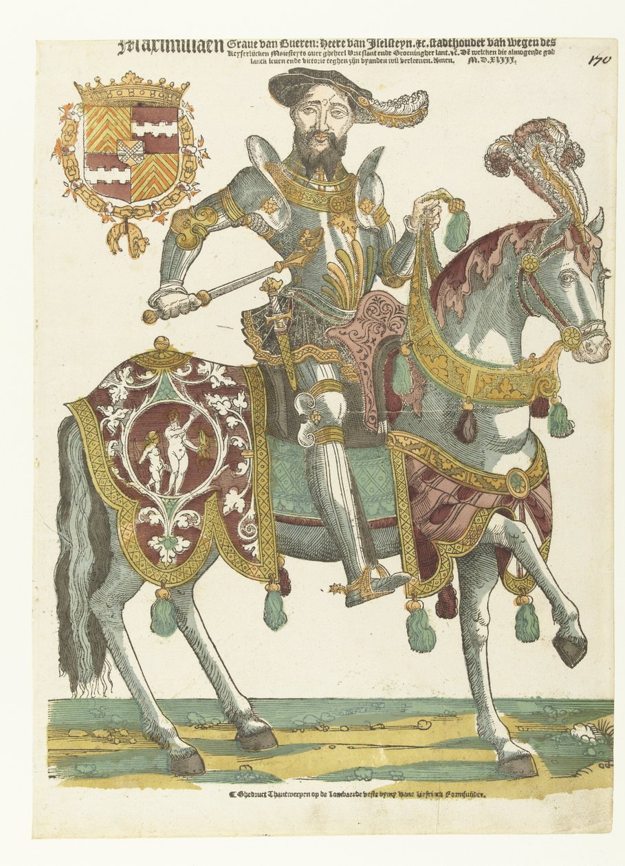 Portrét Maxmiliána van Burena na koni od Cornelis Anthonisz. (manner of)