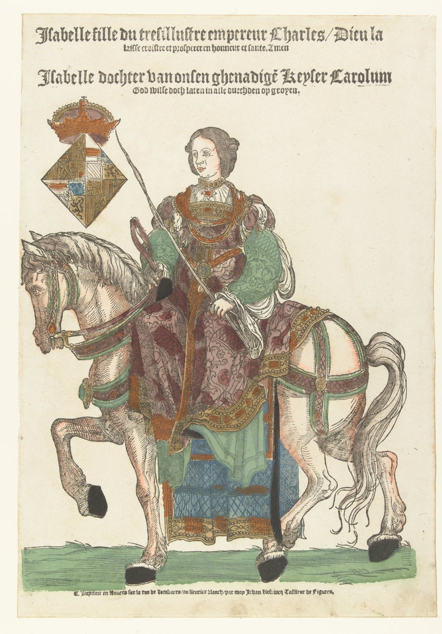 Portrét princezny Isabelly na koni od Cornelis Anthonisz. (manner of)