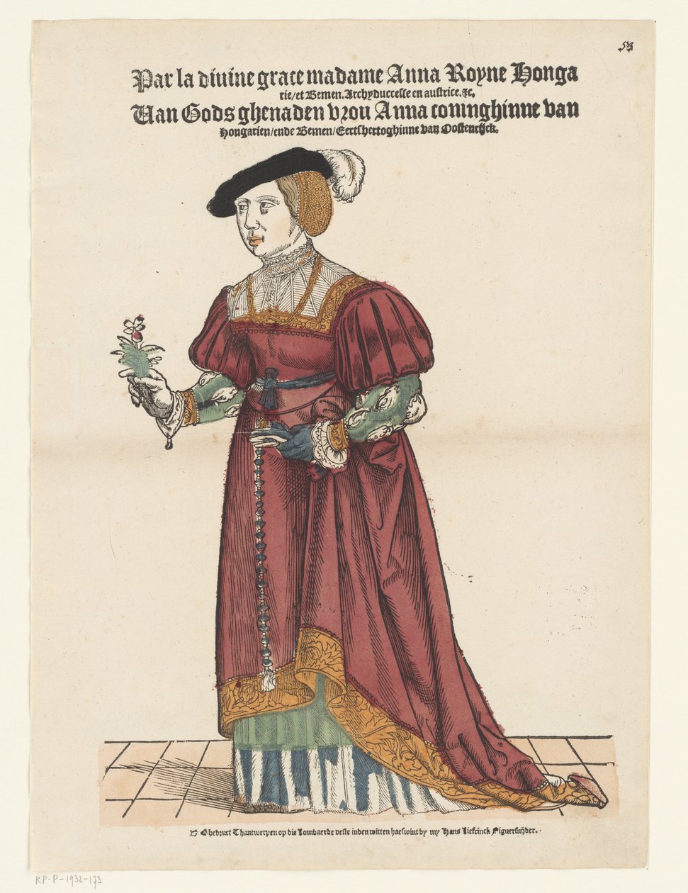 Portrét Anny Rakouské od Cornelis Anthonisz. (possibly)