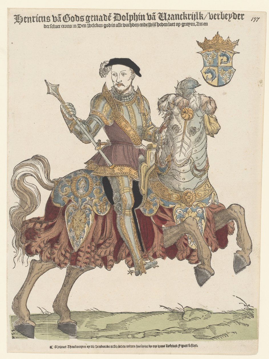 Portrét francouzského krále Jindřicha II. na koni, 1542-1543 od Cornelis Anthonisz.