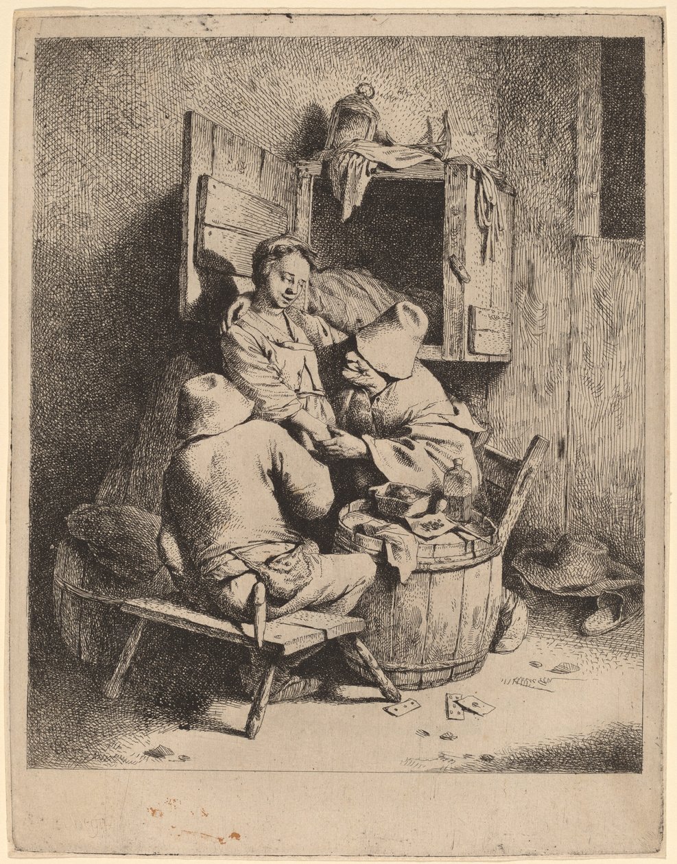 Flirt mladého hostinského od Cornelis Pietersz Bega
