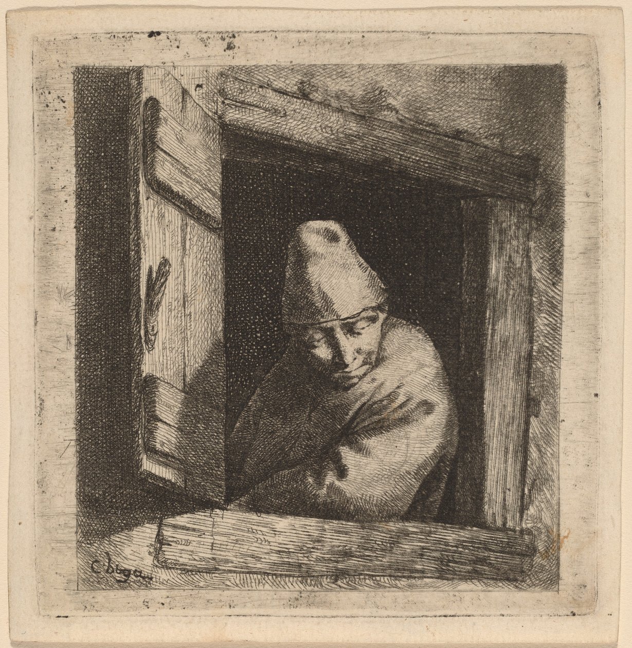 Sedlák v okně od Cornelis Pietersz Bega