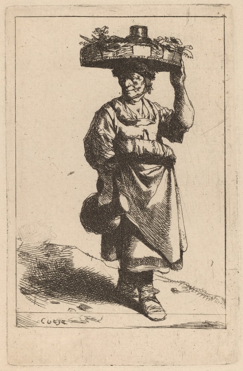 Žena nesoucí košík od Cornelis Pietersz Bega