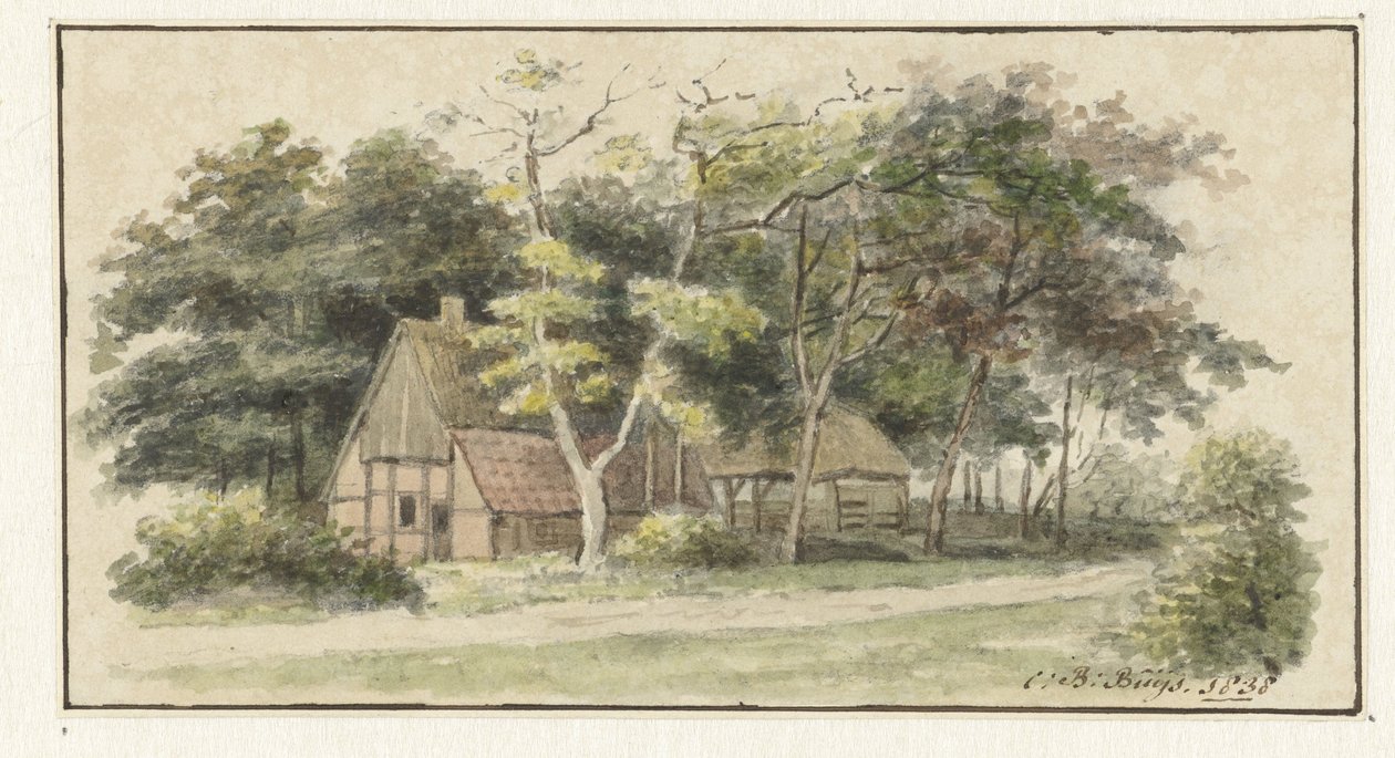 Farma mezi stromy od Cornelis Bernardus Buijs