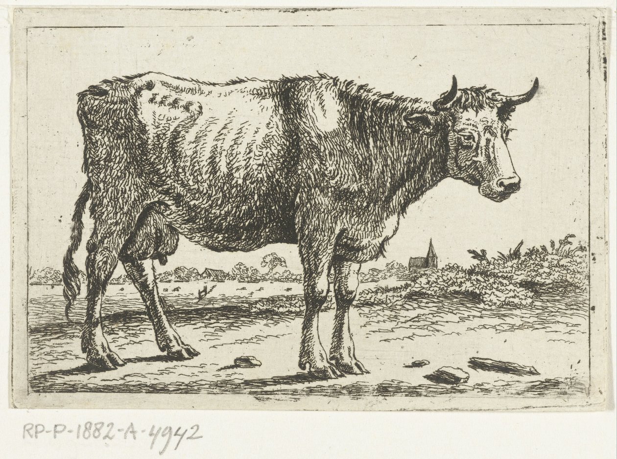 Krajina s krávou od Cornelis  Bisschop