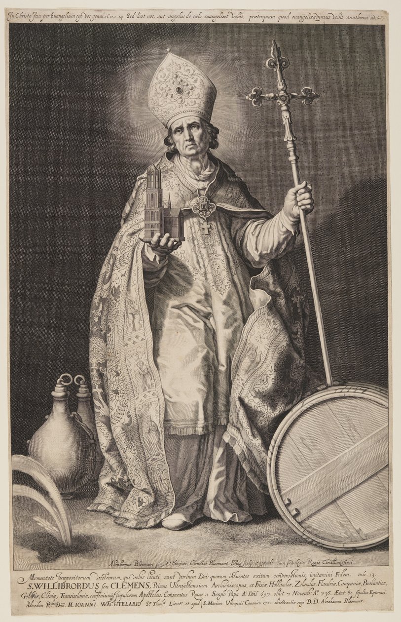 Svatý Willibrord, deska 2, z knihy Biskupové z Utrechtu od Cornelis Bloemaert