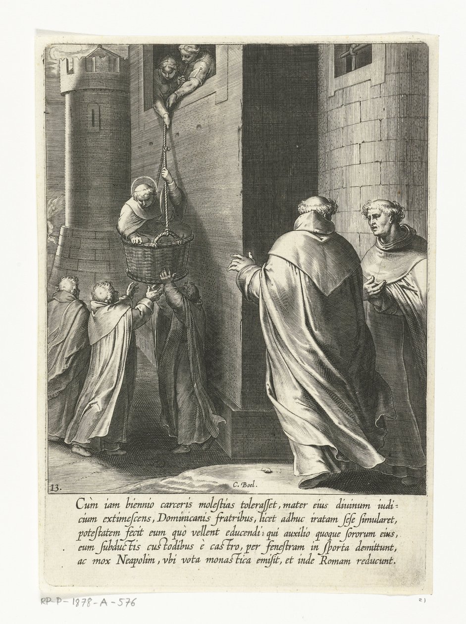 Thomas uteče z vězení Život svatého Tomáše Akvinského (název série) od Cornelis Boel