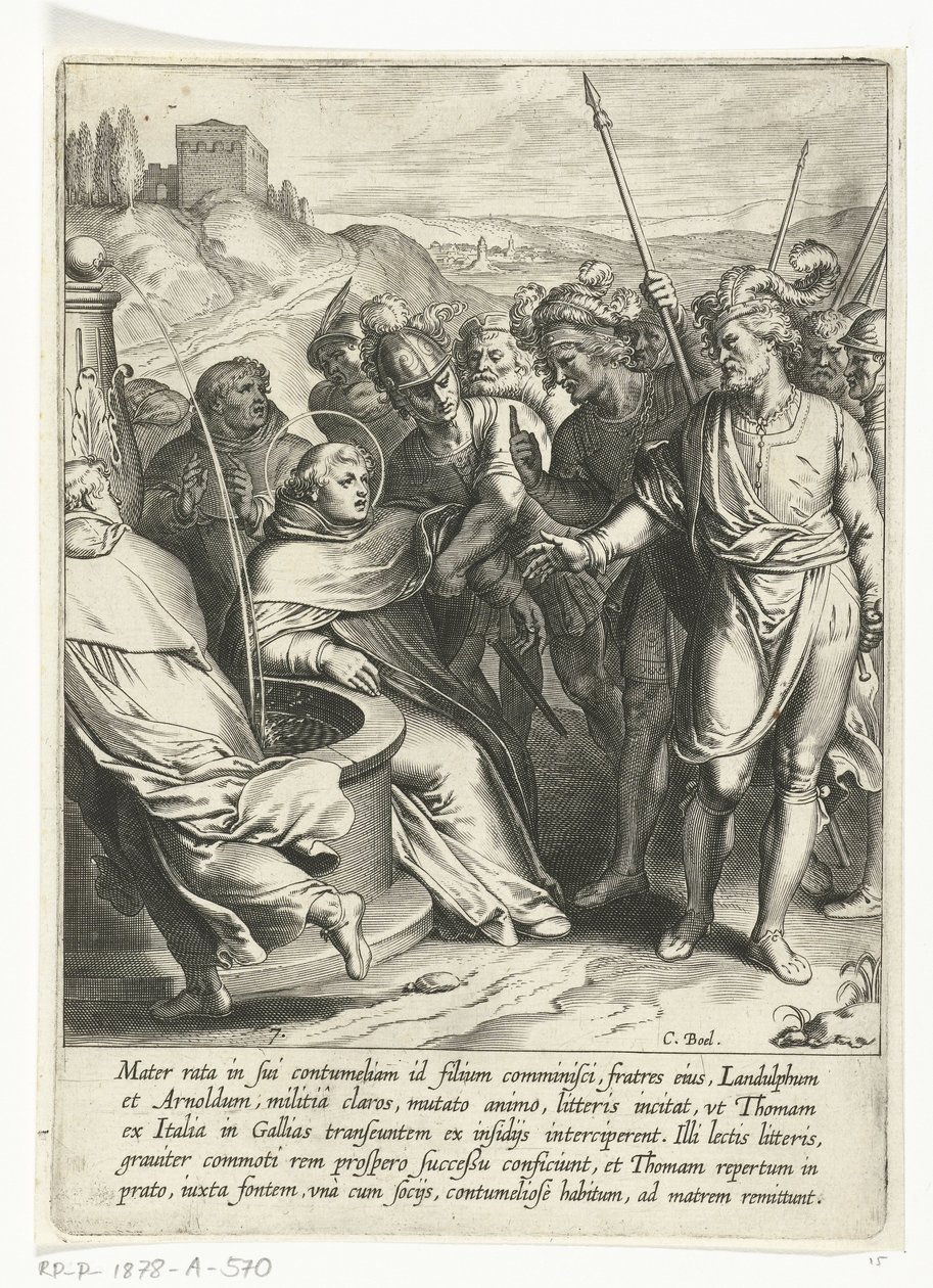 Thomas je unesen svými bratry Život svatého Tomáše Akvinského (název série) od Cornelis Boel