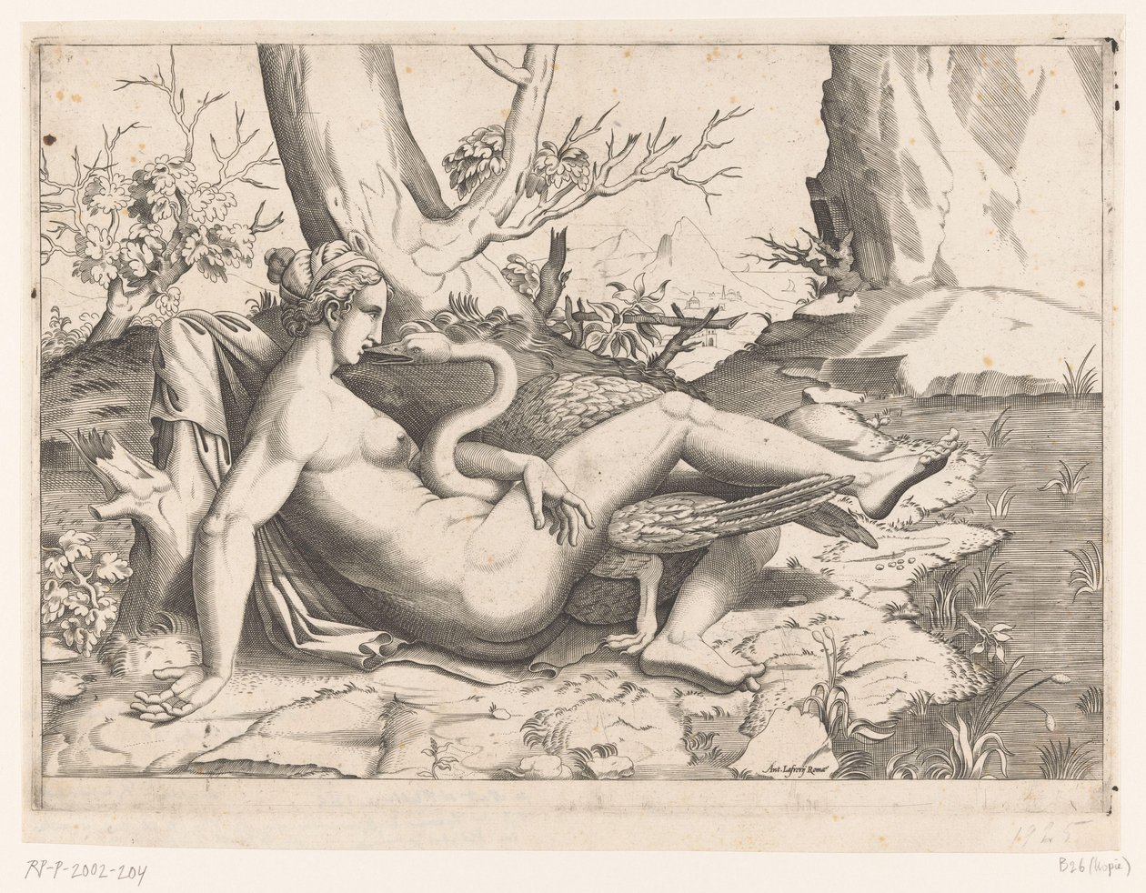 Leda a labuť od Cornelis Bos (possibly)